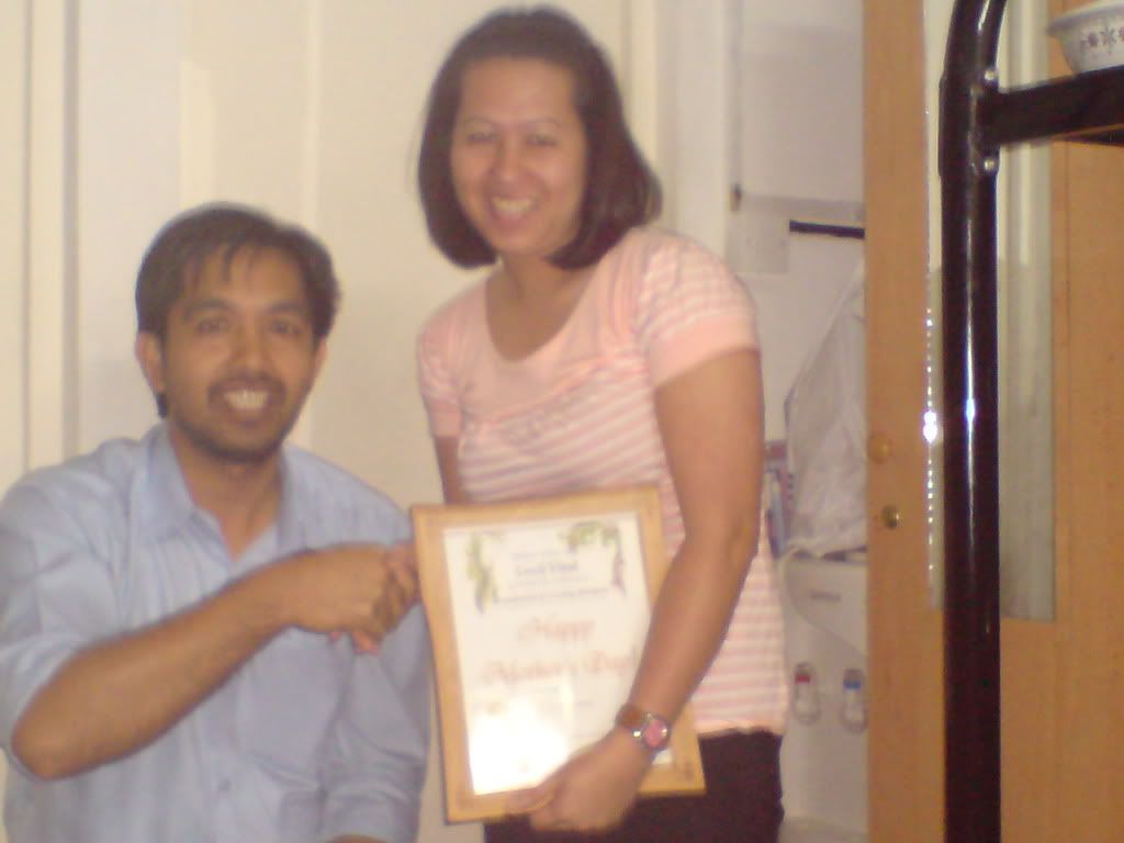 Mother Cecil and Pastor Joseph during the awarding of certificates last May 22