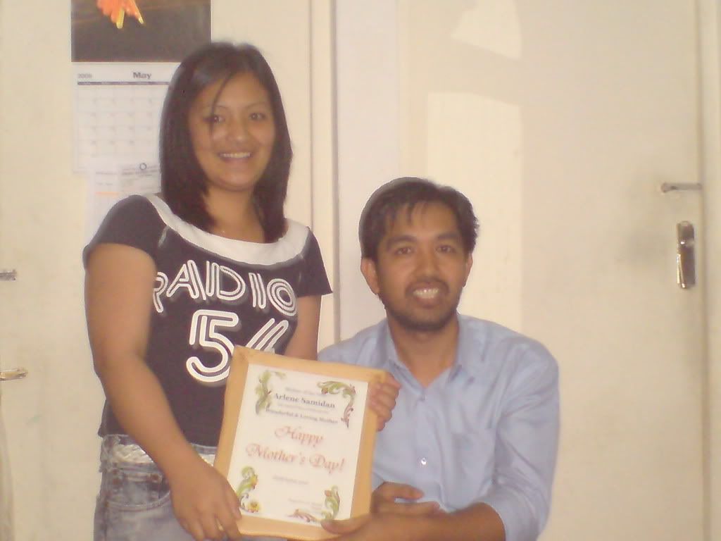 Mother Arlene and Pastor Joseph during the awarding of certificates last May 22