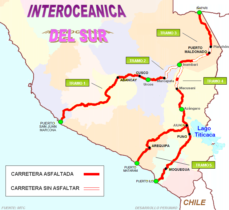 Mapa de Carretera Inter-Oceánica