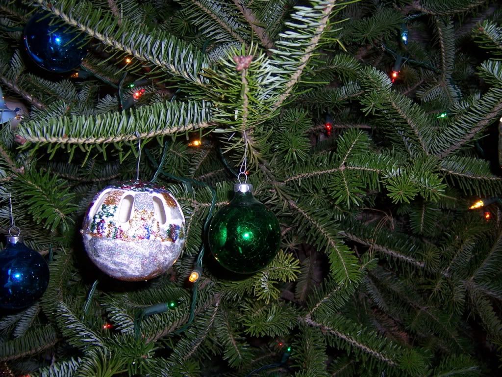 Wffle ball ornament