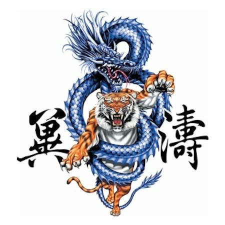 blue dragon &amp; gold tiger Pictures, Images and Photos