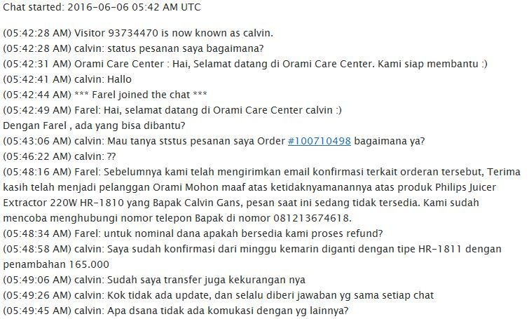 Hati-hati membeli barang promo di ORAMI.CO.ID ( BILNA)