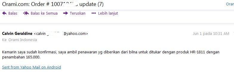 Hati-hati membeli barang promo di ORAMI.CO.ID ( BILNA)