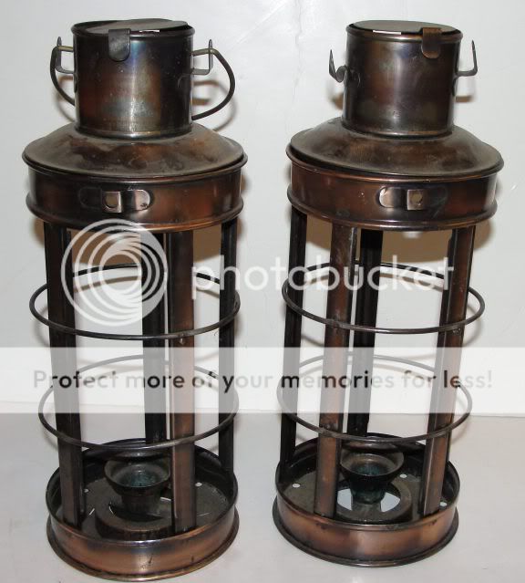 Vintage Copper Nautical Candle Lanterns  