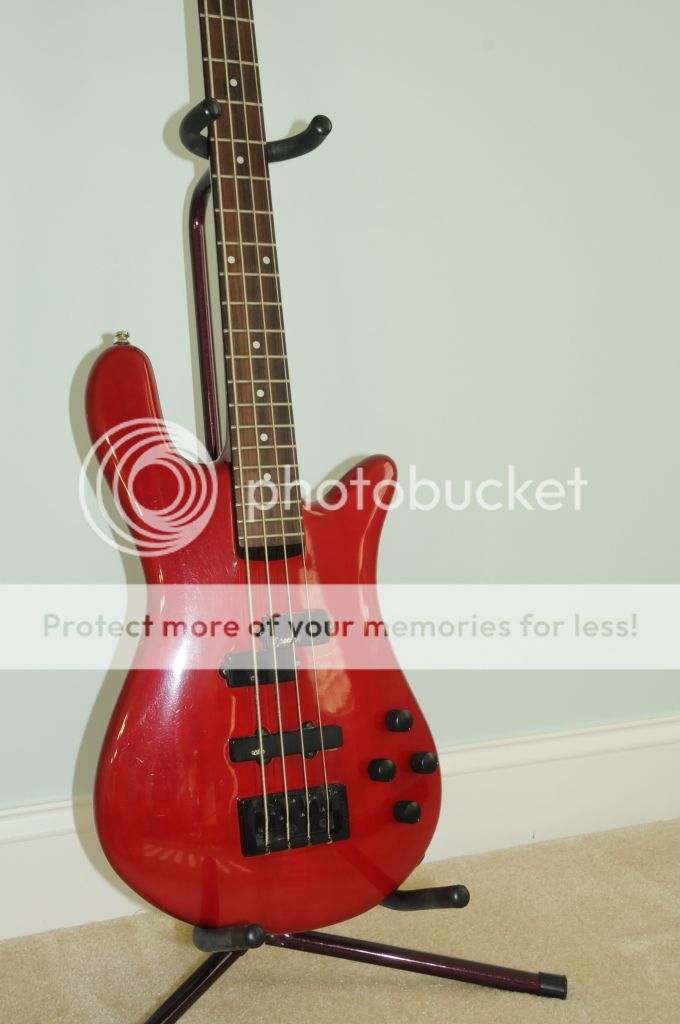 Kramer Spector Bass Guitar Red Neck Thru With Original Hard Case
